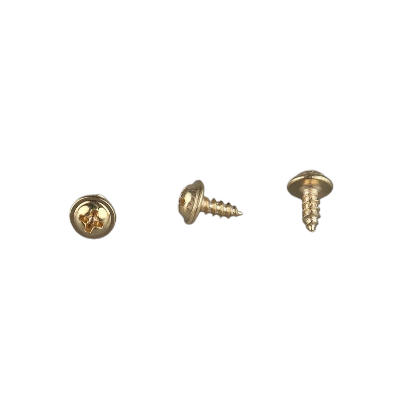 Gold Washer Head Self-Tapping Screw 3x8mm with 7mm cap diameter for picture frames