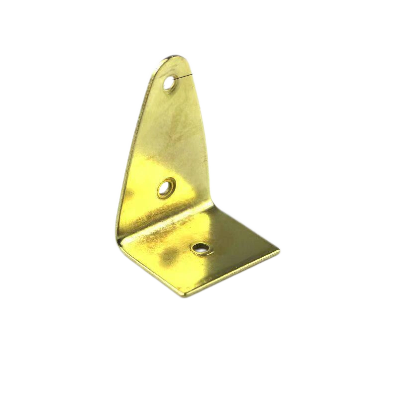 Gold Medium Flat L-Bracket 54 mm tall 29 mm arm 34 mm base 4 mm holes gold-tone steel flat