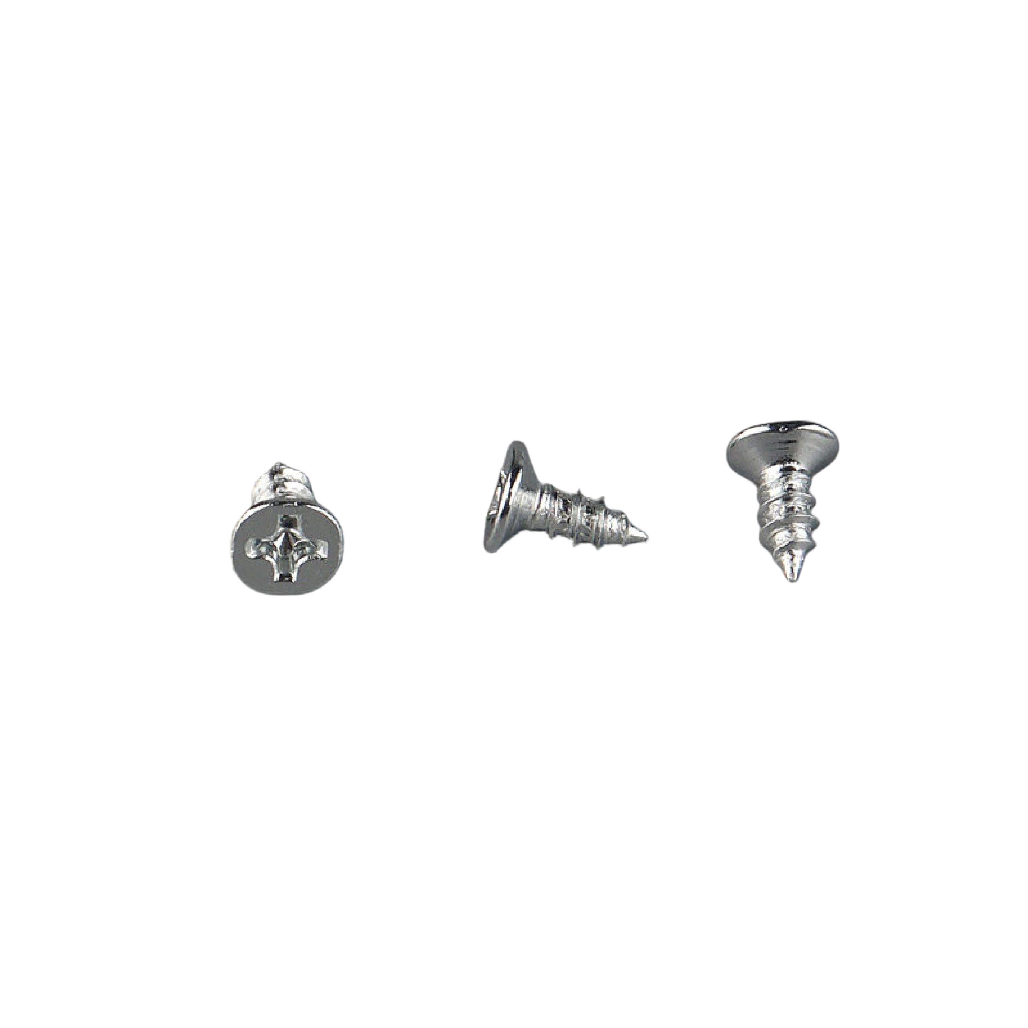 Silver Flat Head Self-Tapping Screw 3x8mm zinc-plated flush countersunk for hardwood picture frame