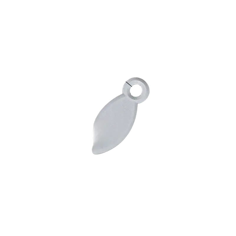 Medium Clear Plastic Melon-Seed Turn Button Clip 20mm 3mm hole 1.2mm transparent U28