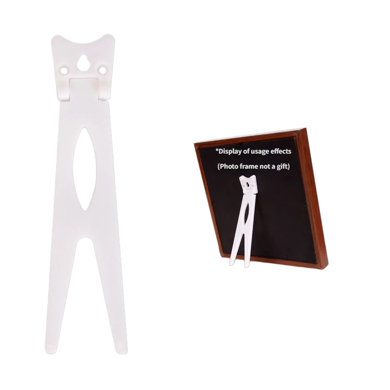 White Large Tailcoat Picture Frame Back Stand R04 – 158 mm white ABS bracket for 18–25 cm frames