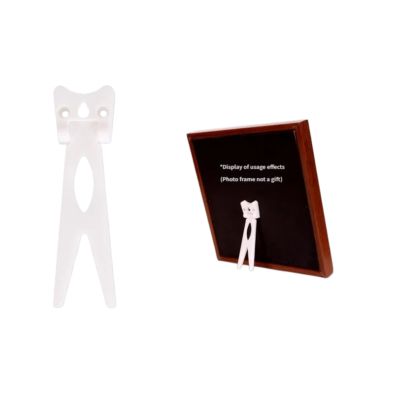 White Small Tailcoat Frame Stand Bracket R03 – 110 mm white ABS easel for 15–18 cm frames